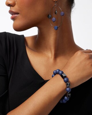 Matte Berry Square Stretch Bracelet