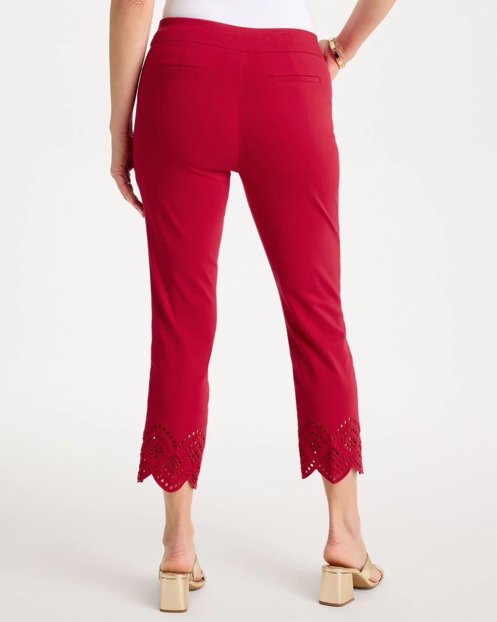 Petite Brigitte™ Slim Scalloped Ankle Pants