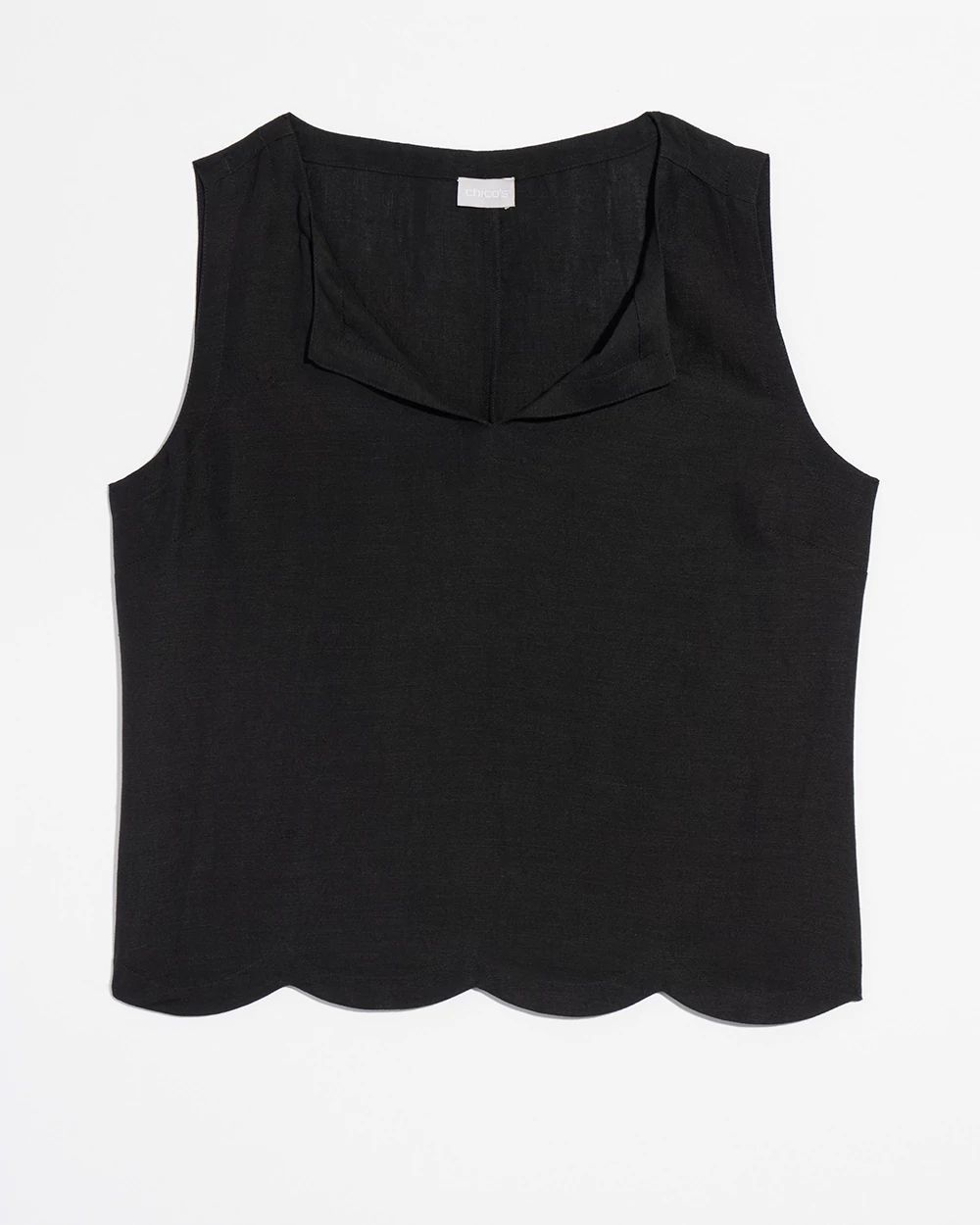 Linen Scallop Hem Tank