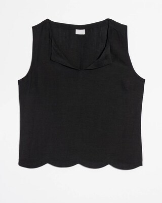 Linen Scallop Hem Tank