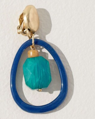 Clip-on Drop Hoop Earrings