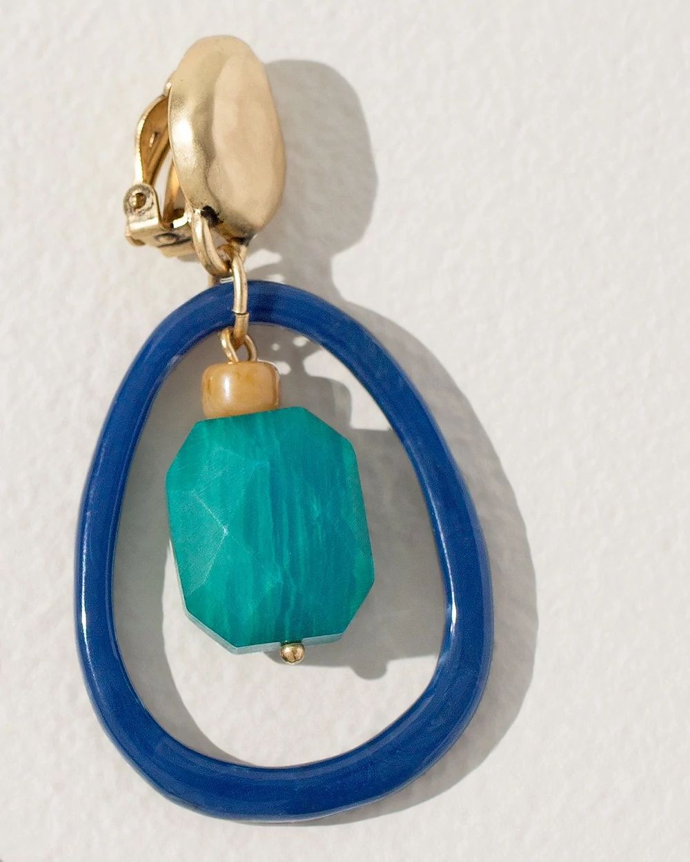 Clip-on Drop Hoop Earrings