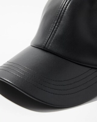 Faux Leather Baseball Cap