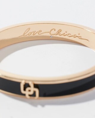 Black & Gold Tone Hinge Bracelet