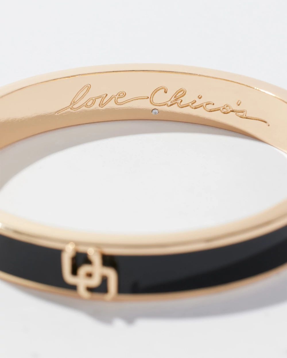 Black & Gold Tone Hinge Bracelet