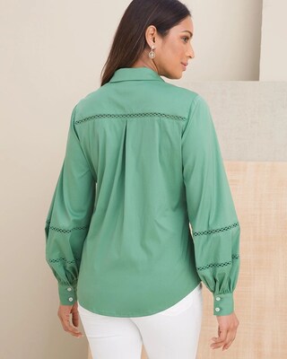 Poplin Billow-Sleeve Top
