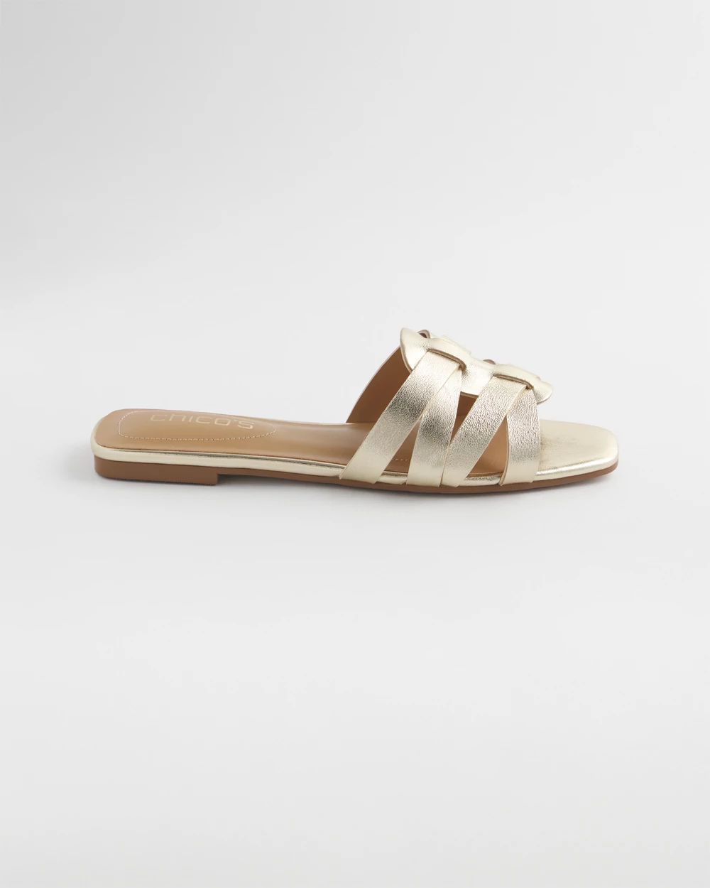 Leather Cassidy Cross-Strap Slide Shoes
