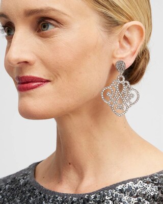 Silver Tone Chandelier Earrings