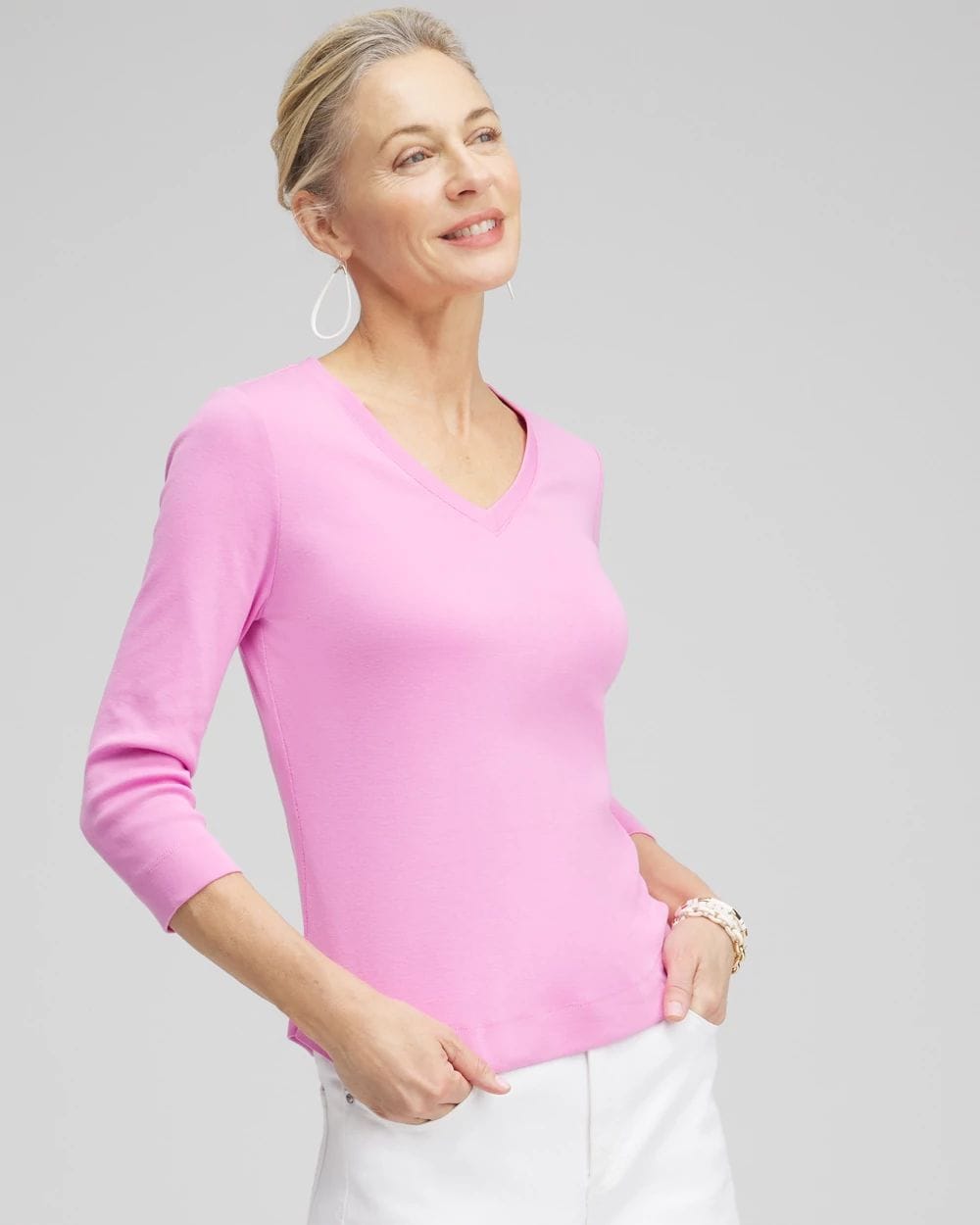 Everyday 3/4 Sleeve V-Neck Tee