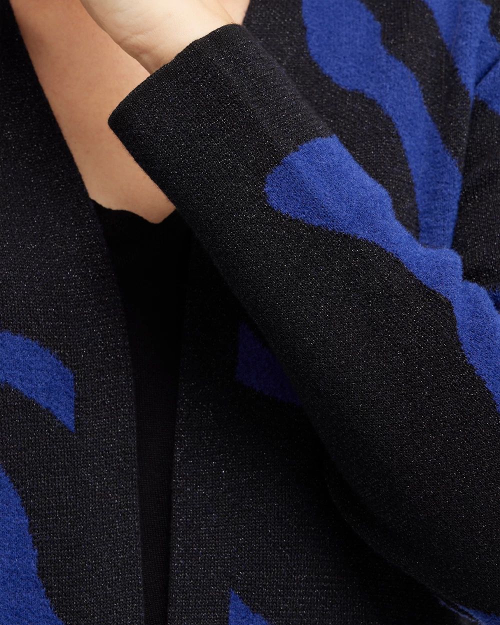 Blue Print Lurex Cardigan Sweater
