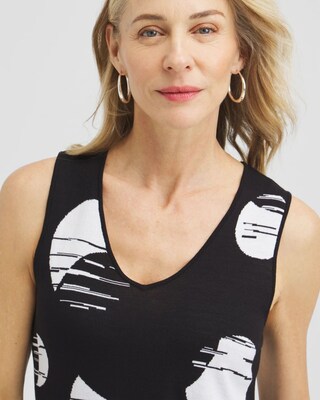 Spun Rayon Dots V-neck Tank