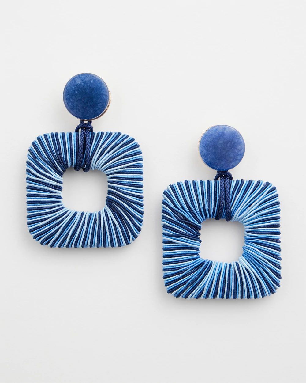 Blue Square Earrings