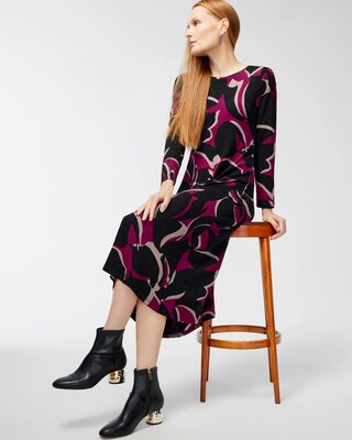 Travelers Leafy Long Sleeve Midi Dress
