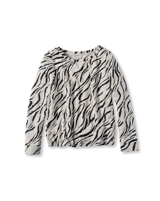 Zenergy Zebra-Print Cinched Pullover