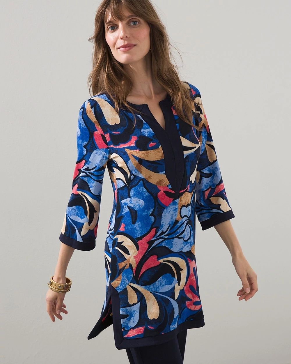 Travelers Border Print Tunic
