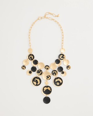 Gold Foiled Cascading Bib Necklace