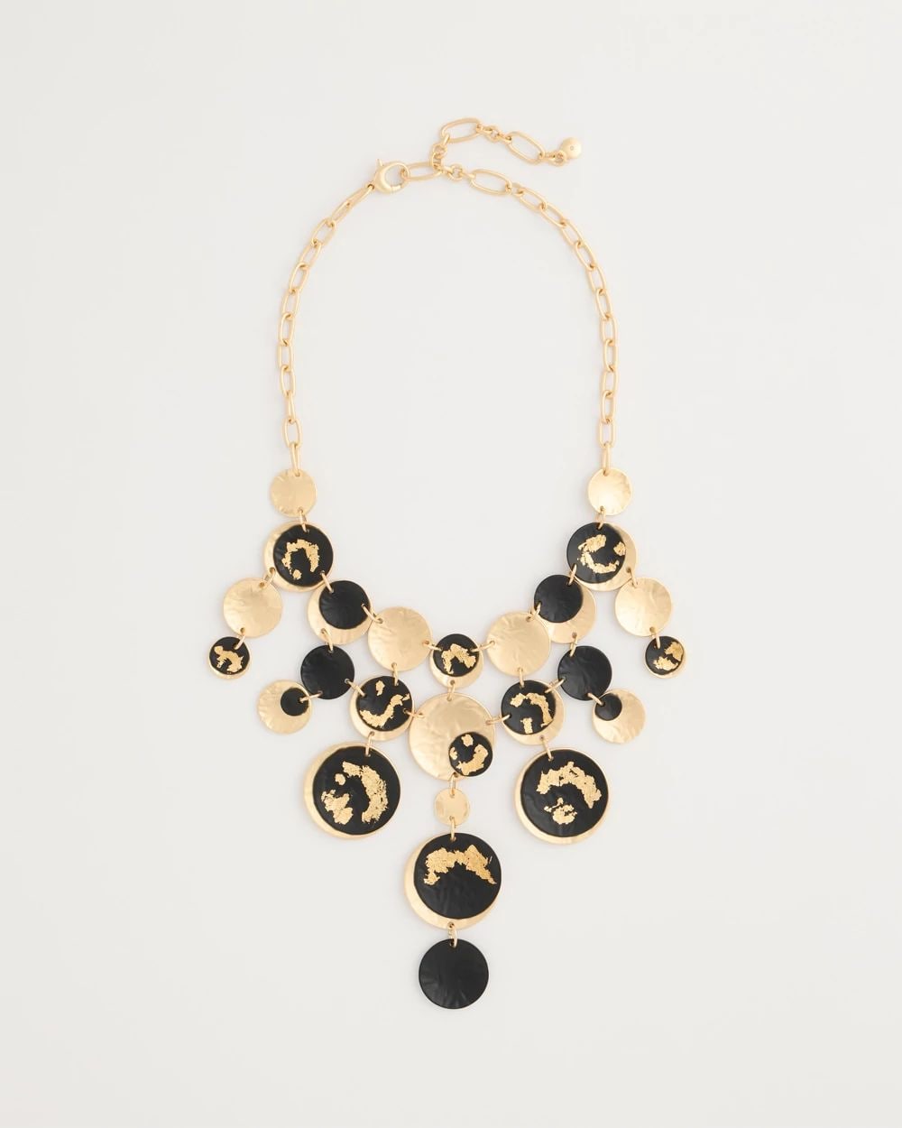 Gold Foiled Cascading Bib Necklace