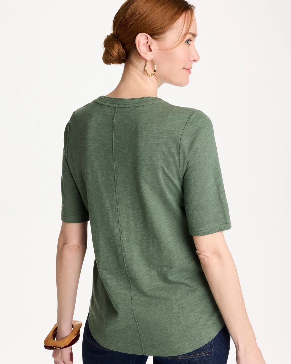 Cotton Slub V-Neck Tee click to view larger image.