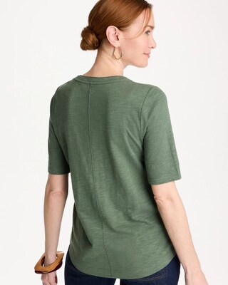 Cotton Slub V-Neck Tee click to view larger image.