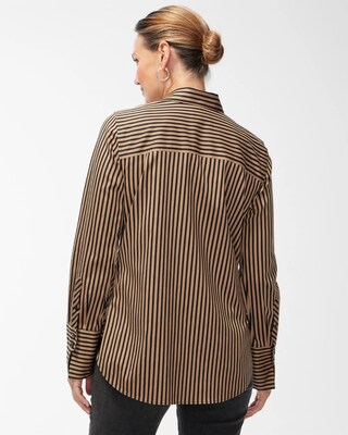 No Iron™ Stretch Black Imperial Stripe Shirt