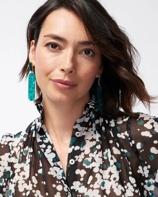 Teal Linear Post Earrings