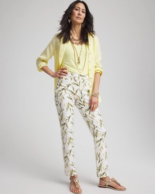Brigitte™ Leaf Slub Ankle Pants click to view larger image.