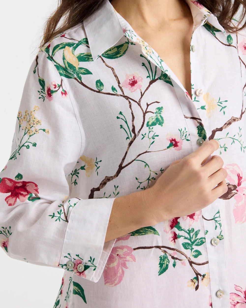 No Iron™ Kyoto Bloom Linen Shirt