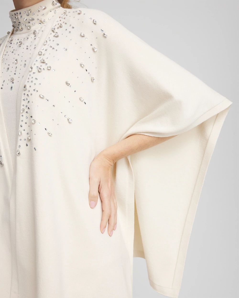 Embellished Knit Ruana