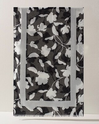 Leaf Print Oblong Scarf