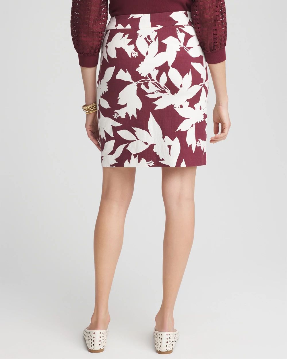 Brigitte™ Slub Floral Pull-On Skort