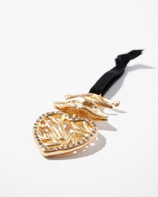 Gold Tone Heart Eye Ornament