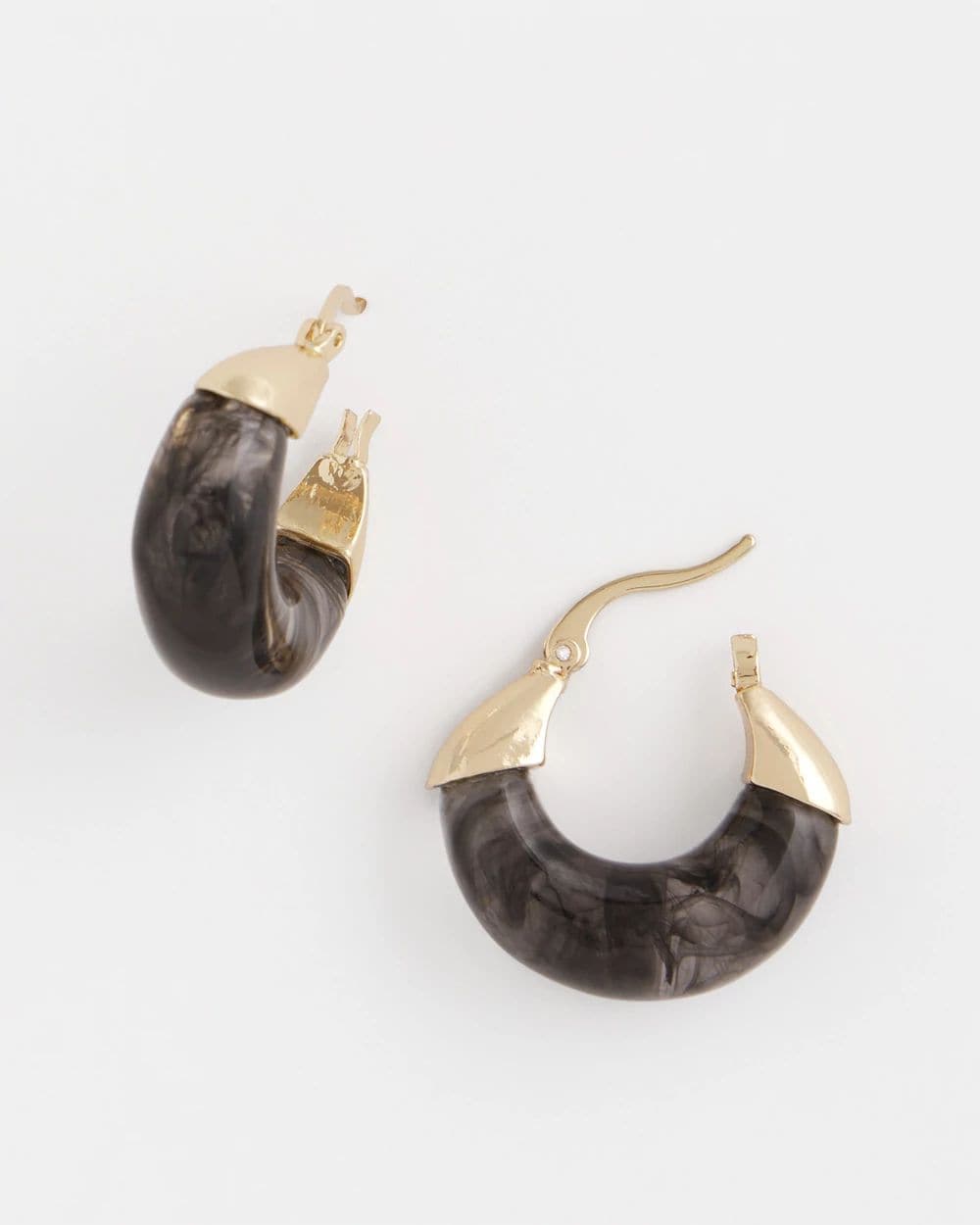 Marble Gold Hoop Earrings