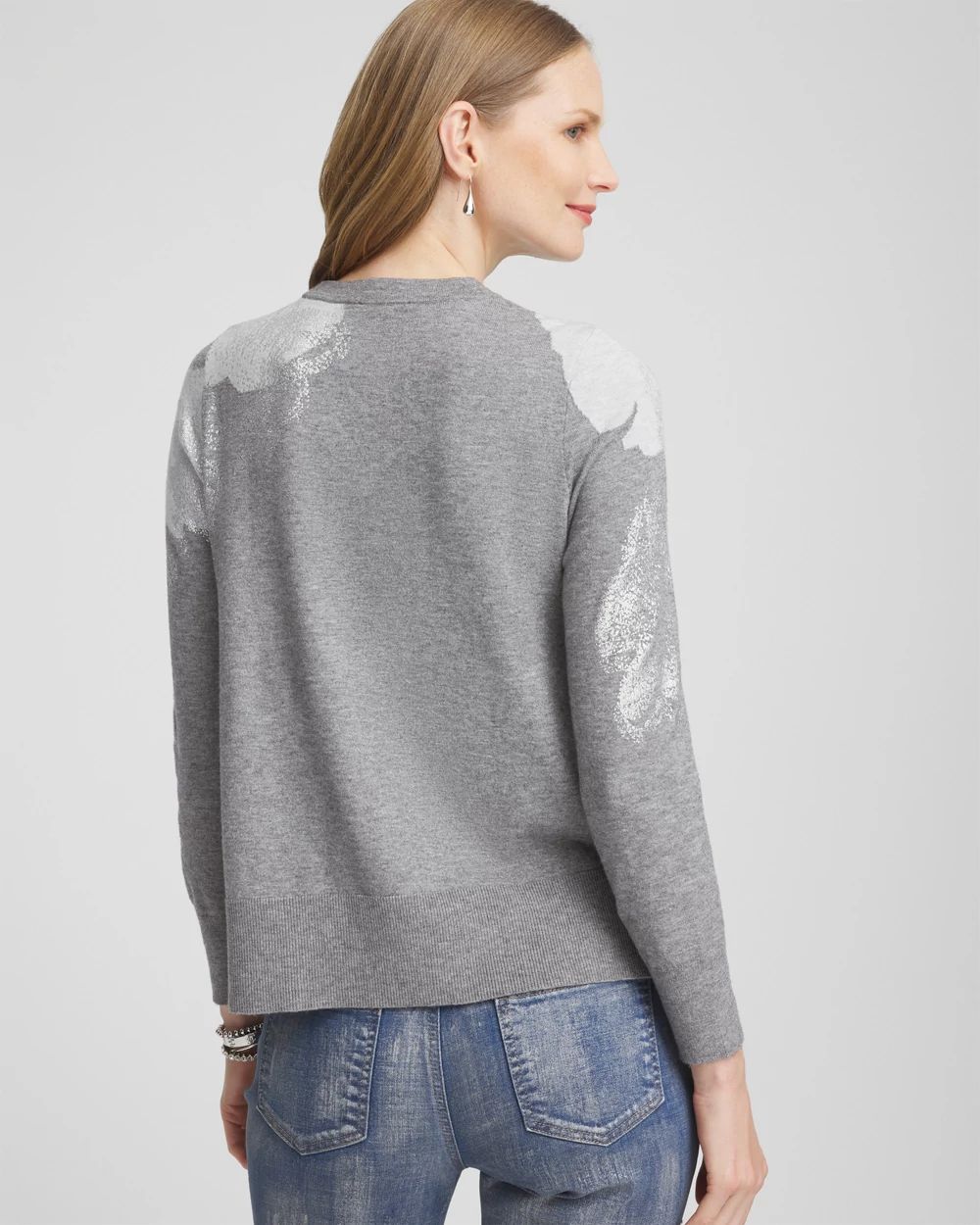 Silver Foil Intarsia Sweater