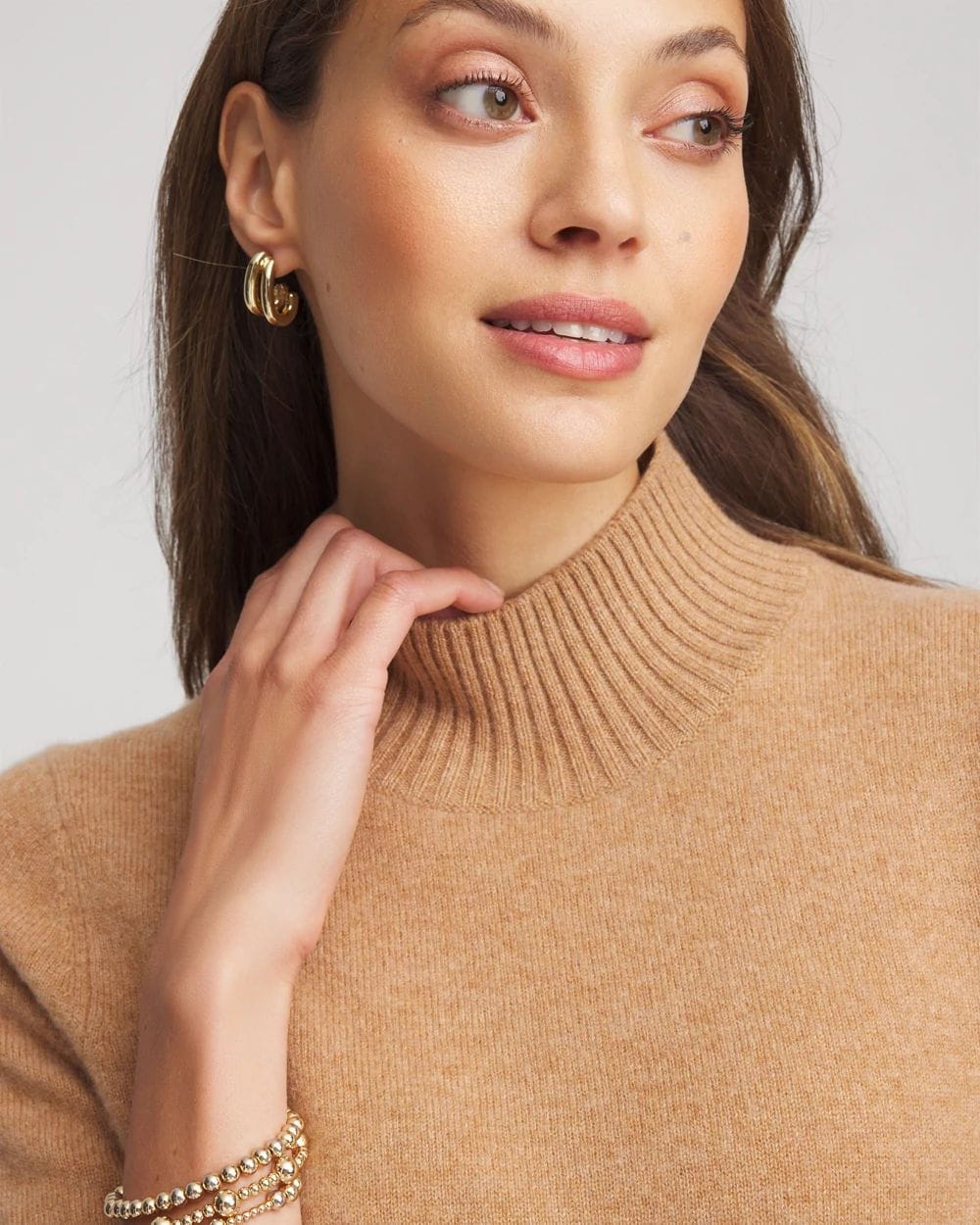 Cashmere Elbow-Sleeve Sweater click to view larger image.