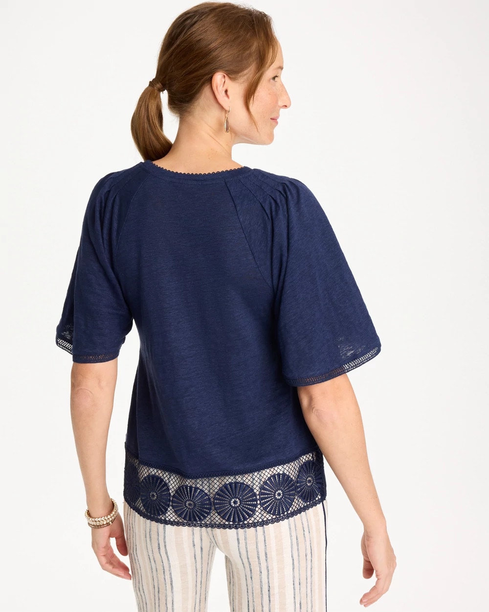 Linen Crochet Tee
