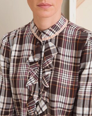 Ruffled Plaid Blouse