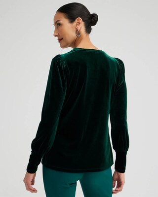 Velvet Ruched Sleeve Top