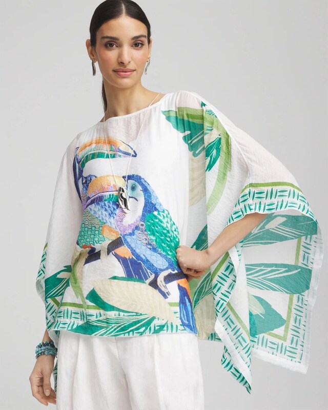 Island Motif Poncho