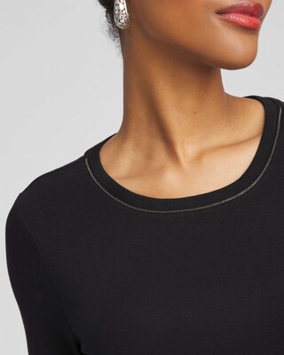 Caviar Bead Elbow Sleeve Tee
