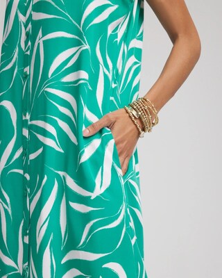 Rayon Silk Sleeveless Shirtdress click to view larger image.