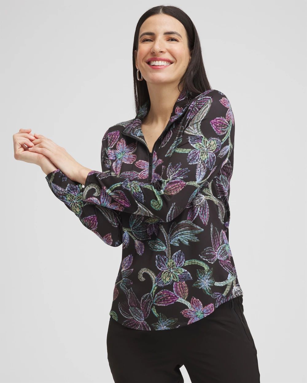 Zenergy® UPF Floral Long Sleeve Top