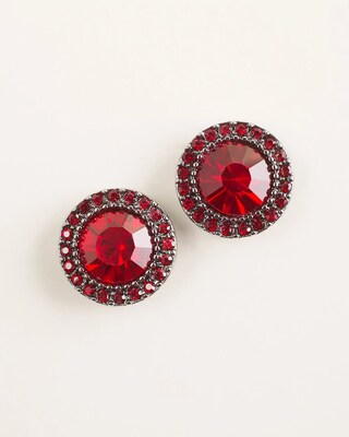 Red Rhinestone Earring Set