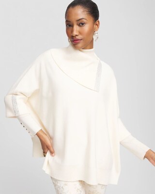 Embellished Cashmere Blend Poncho