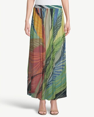 Tropical-Print Maxi Skirt