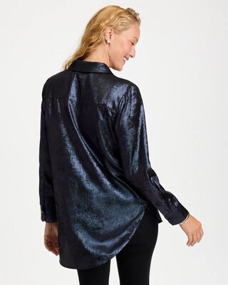 Chiffon Collared Long-Sleeve Tunic click to view larger image.