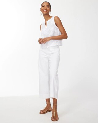 Scallop Hem Embroidered Tank