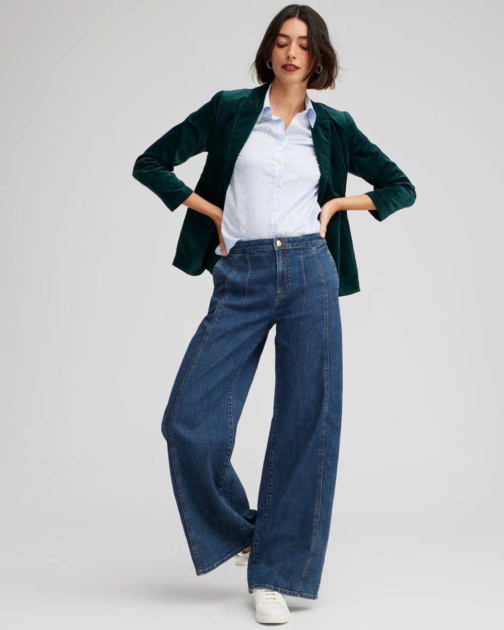 High Rise Wide Leg Palazzo Jeans