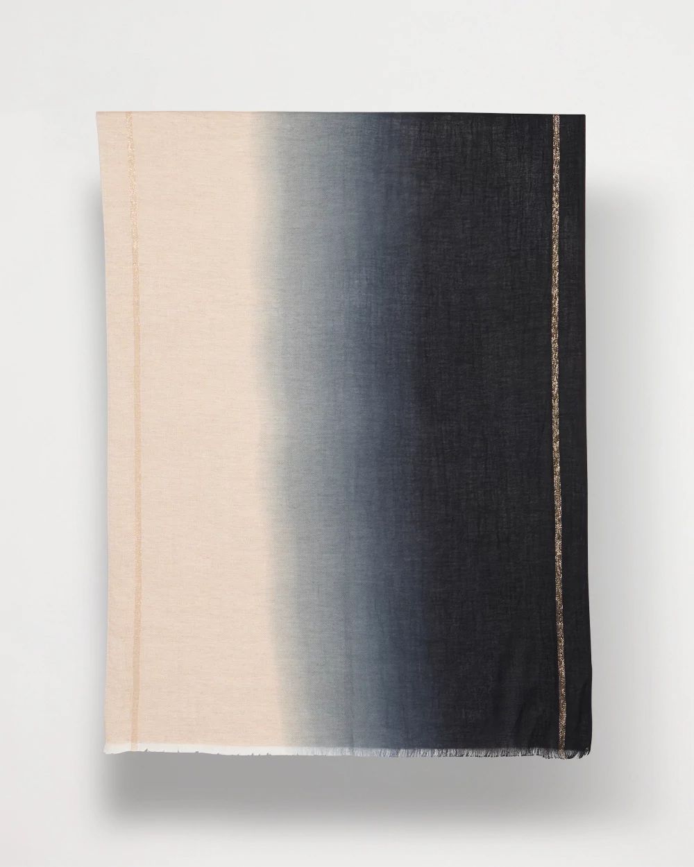 Cotton Metallic Ombre Oblong Scarf click to view larger image.