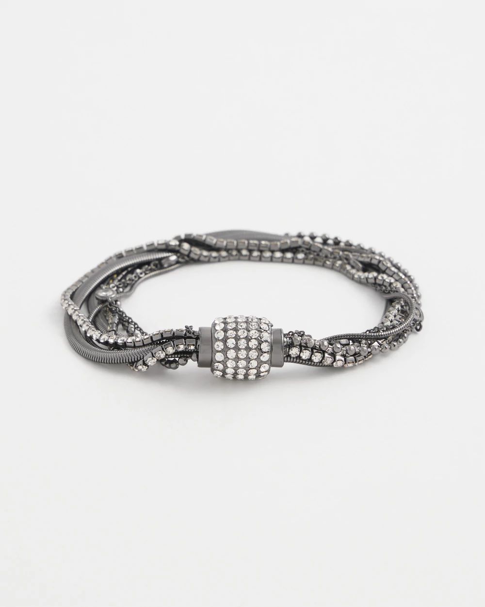 Hematite Multi Strand Pavé Bracelet