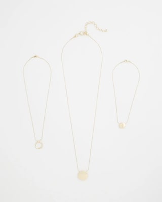 Gold Triple Pendant Necklace click to view larger image.